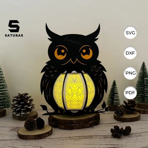 Saturas - Etsy Owl Lantern, Owl Templates, Owl Paper, Paper Owls, 3d Shadow Box, Knife Art, Vellum Paper, Tracing Paper, Paper Crafts Origami