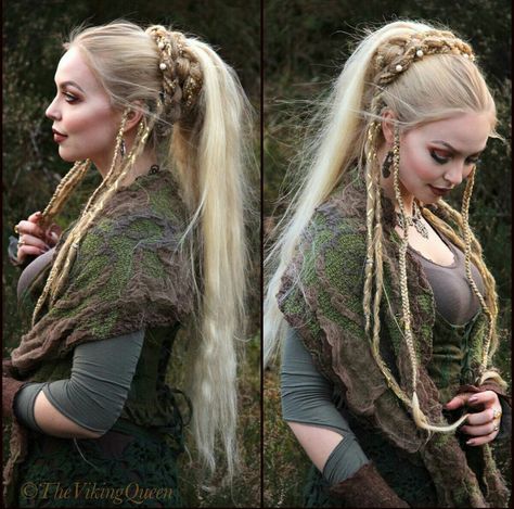 Viking Braided Hairstyle Pagan Hairstyles, Vikings Hair, Medieval Hairstyles, Viking Braids, Viking Hair, Fantasy Hair, Pinterest Hair, Penteado Cabelo Curto, Long Blonde