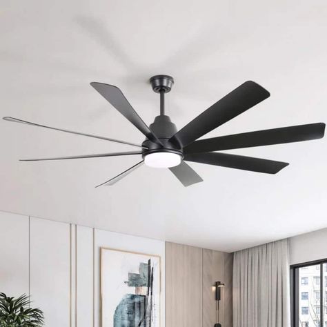 Sofucor Quiet Ceiling Fan with LED Light and Remote Control. This sophisticated ceiling fan features a sleek, classic black design and is finished with 8 oversized ABS blades, creating a perfect blend of industrial and farmhouse styles, perfect for your living room, garage, barn, or covered patio. Our fan comes with a three-color dimmable LED light, providing customizable lighting options for any occasion. The smart memory feature saves your preferred light settings for future use. Designed to p Living Room Garage, Indoor Ceiling Fan, Dimmable Led Lights, Modern Ceiling Fan, Fan With Light, Lighting Options, Modern Outdoor, Ceiling Fan With Light, Covered Patio