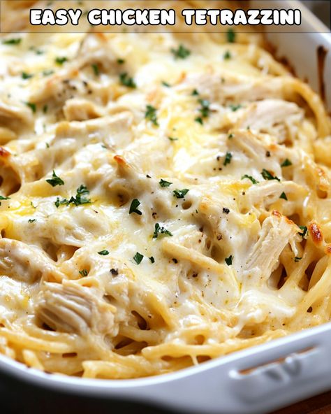 Chicken Terrizani Casserole, Creamy Chicken Tetrazzini, Yay Recipes, Easy Chicken Tetrazzini Recipe, Tetrazzini Recipes, Easy Chicken Tetrazzini, Tikka Masala Vegetarian, Chicken Tetrazzini Recipes, Yummy Dinner Ideas