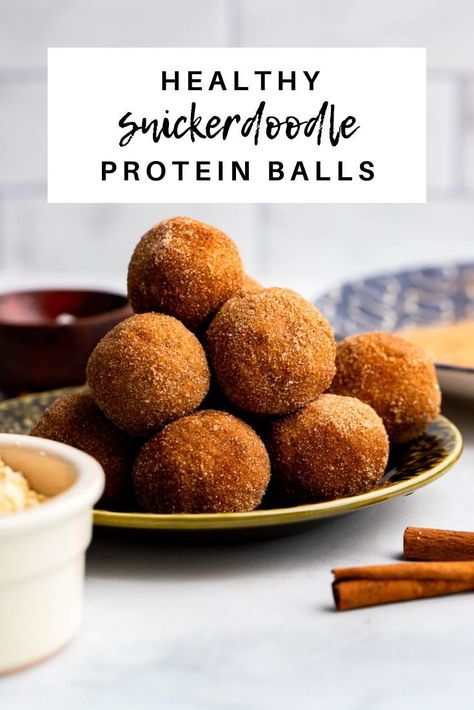 Soft, chewy, and packed with cinnamon flavor – who doesn’t love snickerdoodle cookies? We wanted to create a healthier alternative to our favorite cookie, so we developed these delicious snickerdoodle protein balls to satisfy our sweet tooth. Snickerdoodle Protein Balls, Protein Energy Bites, Protein Balls Healthy, Protein Balls Recipes, Snickerdoodle Cookies, Protein Balls, Protein Cookies, Protein Ball, Cinnamon Flavor