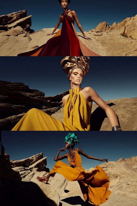 Ramadan Fashion Campaign, Desert Portrait Photography, Steven Meisel Photography, Desert Fashion Editorial, Desert Fashion Photography, Mud Volcano, Zara Campaign, Mona Tougaard, Abby Champion