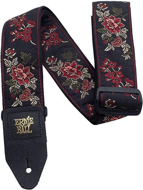 Red Rose Design, Art Musical, Guitar Obsession, Guitar Center, Embroidered Leather, Guitar Strings, Guitar Accessories, Guitar Design, Jacquard Pattern