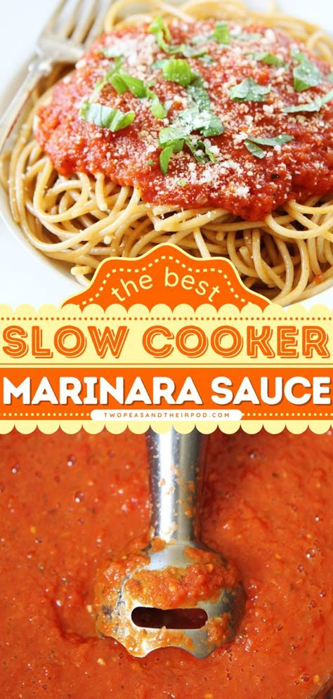 Slow Cooker Marinara Sauce, crockpot cooking, slow cooker recipes Slow Cooker Marinara, Healthy Recipes Crockpot, Easy Marinara Sauce, Recipes Potato, Marinara Sauce Recipe, Marinara Sauce Homemade, Dinner Recipes Healthy, Homemade Marinara, Crock Pot Slow Cooker