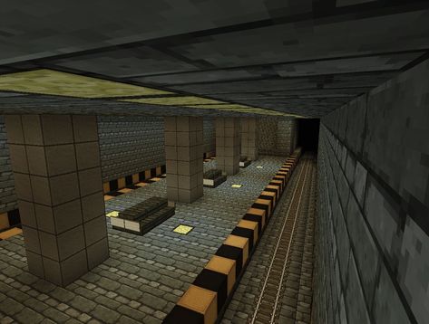 Urban Subway Station Minecraft Project Minecraft Train Station Underground, Minecraft Subway Station Entrance, Minecraft Train Station Interior, Minecraft Bus Station, Minecraft Railroad Station, Minecraft Rail Station, Minecraft Subway Entrance, Minecraft Race Track, Minecraft Train Station Ideas