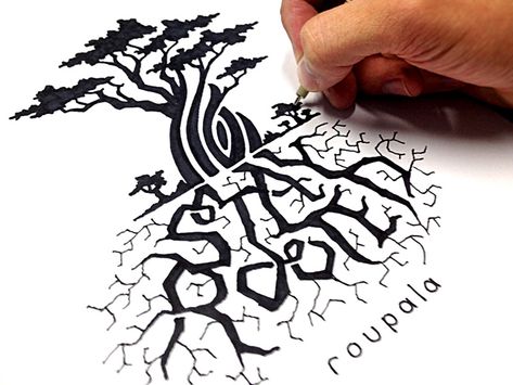 Stay Rooted Sketch by Wells Collins Roots Illustration, Roots Drawing, Roots Logo, Illustrated Words, Google Doodle, Drawing Letters, Tree Roots, Website Inspiration, Typography Logo