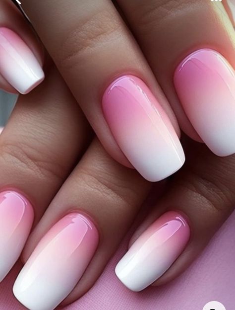 Ombre Nail Colors, Ombre Gel Nails, Unghie Sfumate, Pink Ombre Nails, Ombre Nail, Blush Nails, Ombre Nail Designs, Nail Art Ombre, Short Acrylic Nails Designs