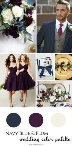 Navy Blue & Plum Wedding Inspriation from Burgh Brides Navy Wedding Color Schemes, Plum And Navy Wedding, Plum Wedding Colors, Wedding Palettes, Navy Wedding Colors, Wedding Color Scheme, Plum Wedding, Wedding Colors Purple, Wedding Colours