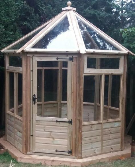 Gazebo Greenhouse Diy, Octagon Greenhouse, Hexagon Greenhouse, Octagonal Greenhouse, Hexagonal Greenhouse, Gazebo Greenhouse, Green House Windows, Round Greenhouse, Octagonal Summer House