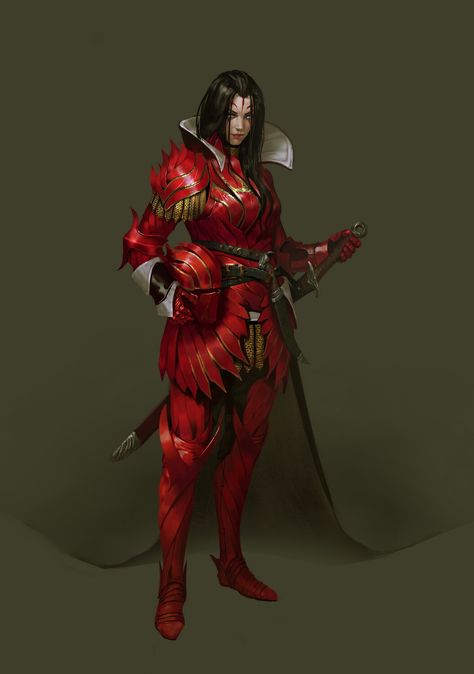 ArtStation - Red Knight Red Armor, Red Knight, Female Vampire, Female Armor, Vampire Art, Female Knight, 다크 판타지, Knight Art, Knight Armor