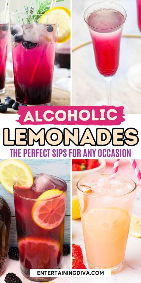 Alcoholic Lemonades (the Perfect Sips For Any Occasion) | Recipes Wine And Lemonade Drinks, Simple Alcoholic Drinks For A Party, Party Drinks Alcohol For A Crowd Vodka, Simple Drinks With Vodka, Large Alcoholic Drinks Parties, Party Punches With Alcohol, Easy Fruity Alcohol Drinks Simple Cocktail Recipes, Cocktail Recipes Big Batch, Drinks For Girls Night Alcohol