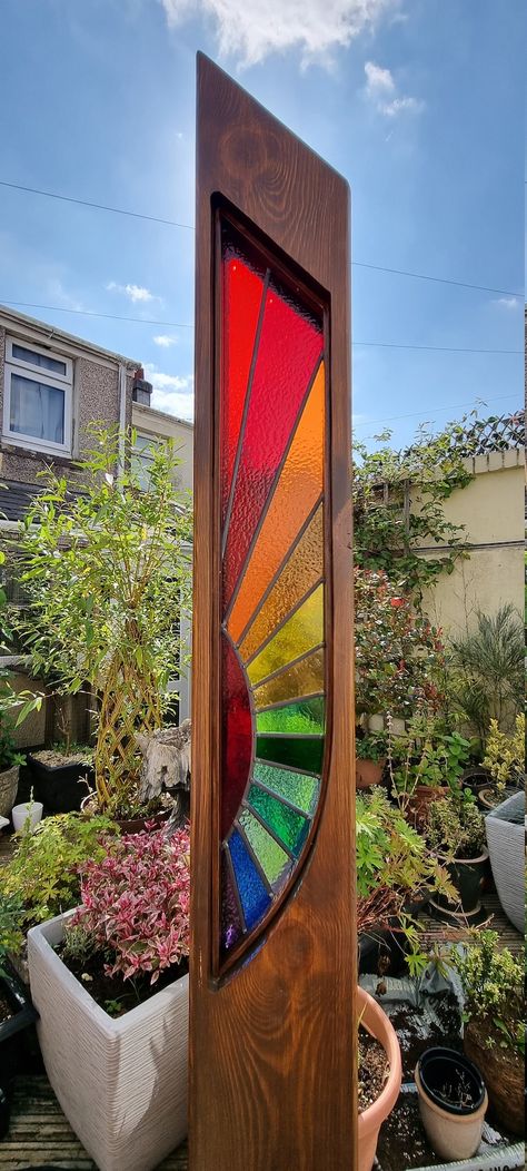 Timber Projects, Ideas Jardin, Diy Stained Glass Window, Driftwood Ideas, Stained Glass Studio, Treated Timber, Archi Design, Glass Diy, Glass Garden Art