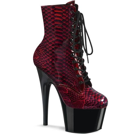 Pleaser ADORE-1020SP Stripper Boot | Red Patent | Red Ankle Boots | Sexyshoes.com | SEXYSHOES.COM