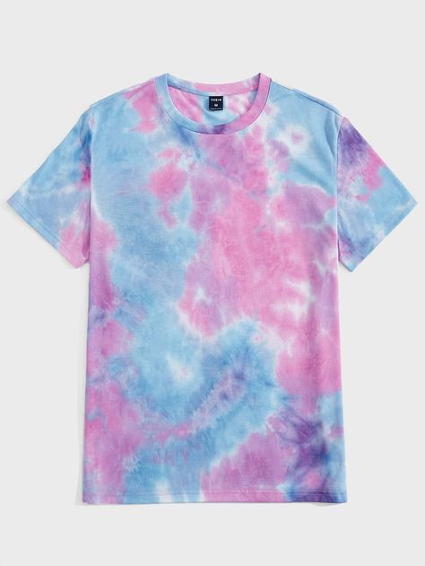 Multicolor Casual Collar Short Sleeve Knitted Fabric Tie Dye  Embellished Slight Stretch Summer Men Tops Cheap Casual Tie-dye Shirt, Cheap Men's Tie Dye Tops, Men’s Tie Dye Shirt, Tie Dye Tshirt, Cheap Men's Tie-dye Tops, Cheap Oversized Tie-dye T-shirt, Men Tie, Summer Tie Dye, Belly Shirts