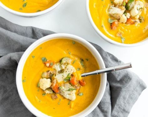 Soup Archives » The Glowing Fridge Soup Pumpkin, Menstrual Phase, Vegan Pumpkin Soup, Food Vibes, Fall Vegan Recipes, Vegan Soup Recipes, Hidden Veggies, Vegetable Broth, Vegan Soups