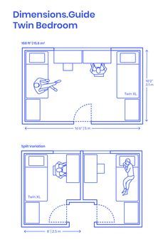 Twin Bed For Small Bedroom, Bedroom Layout Two Beds, Pass Through Bedroom Ideas, How To Make One Bedroom Into Two, Turn 1 Bedroom Into 2, Shared Bedroom Separator Ideas, Two Beds In One Room Ideas Adults Layout, Small Bedroom Dimensions, 7 M2 Bedroom