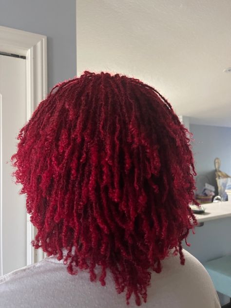 Dye Sisterlocks, Pink Sisterlocks, Colored Micro Locs, Sister Locs Dyed, Red Microlocs, Red Sisterlocks, Dyed Sisterlocks, Dyed Microlocs, Colored Sisterlocks