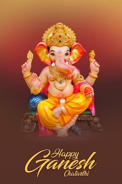 Prasannapix | Freepik Ganesh Chaturthi Greetings, Card Des, Lord Ganesha Idol, Dark Wooden Table, Ganesha Idol, Ganesh Utsav, Happy Ganesh, Be Humble, Happy Ganesh Chaturthi