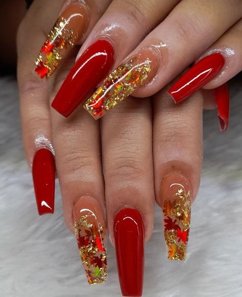 Encapsulated Nails, Fall Gel Nails, Dope Nail Designs, Fall Acrylic Nails, Pretty Nail Art Designs, Christmas Nails Acrylic, Fall Nail Art, Clear Nails, Autumn Nails