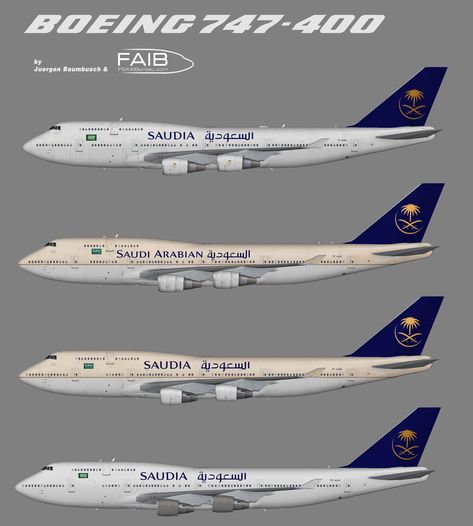 Saudia – Juergen's paint hangar Saudi Arabia Airlines, Arabia Airlines, Saudi Arabia Flag, Boeing 747 400, 747 400, Profile Art, Cargo Aircraft, Boeing 777, Jet Aircraft