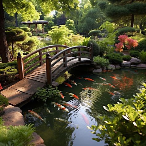 Aesthetic Landscape Painting, Gardener Quotes, Garden Landscaping Design, Fish Pond Gardens, Landscape Aesthetic, Japanese Garden Landscape, Garden Nails, Painting Garden, Tattoo Garden