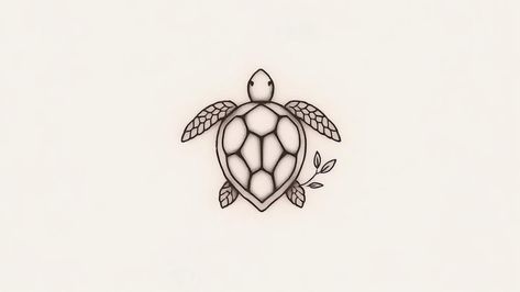 15 Turtles Minimal Tattoos That Are Slow and Steady Wins Fine Line Sea Turtle Tattoo, Small Sea Turtle Tattoos For Women, Sea Turtle Tattoo Simple, Turtle Tattoo Meaning, Fine Line Turtle Tattoo, Turtle Symbolism, Tattoo Turtle, Turtle Outline, Turtle Tattoos