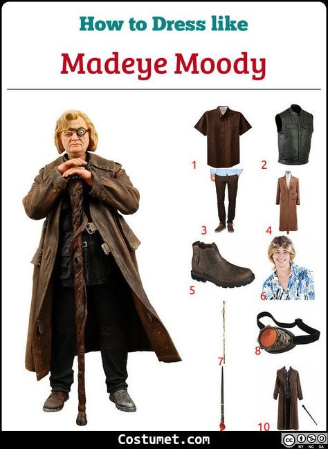 Mad Eye Moody Costume, Madeye Moody, Mad Eye Moody, Long Brown Coat, Black Leather Vest, Harry Potter Costume, Warm Clothes, Costume For Halloween, Creative Valentines