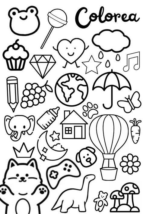 Ficha imprimible de colorear para regresores de edad / Littles. Bahasa Jepun, Hello Kitty Colouring Pages, Cute Easy Doodles, Doodle Pages, Hello Kitty Coloring, Mermaid Coloring Pages, Doodle Coloring, Easy Doodle Art, Unicorn Coloring Pages