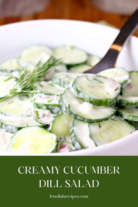 Creamy Cucumber Dill Salad Recipe -- Sliced cucumbers and red onion in a creamy buttermilk dill dressing. The perfect salad for summer! Irish Salad Recipes, Dill Salad Recipe, Mountain Homestead, Salad For Summer, 2024 Meals, Dill Salad, Cucumber Dill Salad, The Perfect Salad, Savory Sides