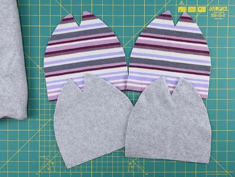 Diy Beanie Hat Pattern, Polar Fleece Hats Pattern, How To Sew A Beanie, Fleece Beanie Pattern Free, Fleece Hats Patterns Free, Free Beanie Pattern, Fleece Hat Diy, Winter Hat Sewing Pattern, Beanie Sewing Pattern