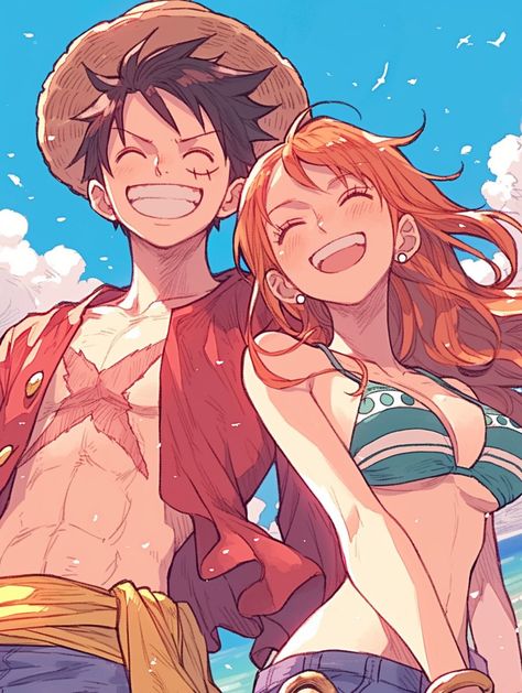 Lunami ia One Piece Fairy Tail, Album Cover Wallpaper Collage, Luffy X Nami, Ace And Luffy, One Piece Wallpaper Iphone, One Piece Nami, One Piece Ship, Nami One Piece, One Peice Anime