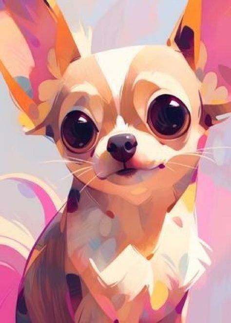 Dog Painting, Chihuahua Dog, Metal Poster Displate, Chihuahua, Metal Posters, Poster Print