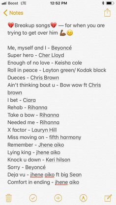 The ultimate break up song list  If u want more let me know by pinning this or messaging me  side not girl things will get better these songs will definitely help u since they helped me   The ultimate break up song list  If u want more let me know by pinning this or messaging me  side not girl things will get better these songs will definitely help u since they helped me Break Up Songs For Girls List, Break Up Playlist, Break Up Songs, Throwback Songs, Breakup Playlist, Breakup Songs, Not Musik, Feeling Song, Song Suggestions