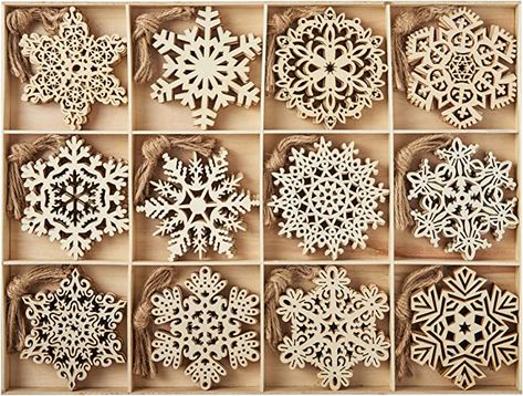 Amazon.com: Joiedomi 60pcs Christmas Wooden Snowflake Hanging Ornaments Snowflakes Christmas Ornaments for Holidays, Christmas Tree Decoration, Christmas Party Holiday Decor : Home & Kitchen Wooden Snowflake Ornaments, Christmas Snowflakes Decorations, Tree Indoor, Snowflake Cutouts, Wooden Snowflakes, Christmas Hanging, Snowflake Decorations, Twinkling Lights, Decor Hanging