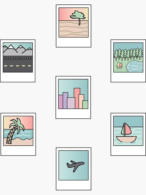 "pastel photographs pack of 7" Sticker by nd431415 | Redbubble Beautiful Easy Drawings, Mini Aesthetic, Mini Drawing, Hadiah Diy, Aesthetic Drawings, طابع بريدي, Tumblr Stickers, Easy Doodle Art, Aesthetic Blue