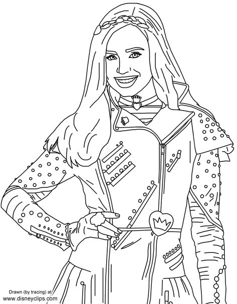 #Evie from Disney's #Descendants Descendants Arts And Crafts, Descendants Printables Free, Evie Descendants Fanart, Disney Descendants Coloring Pages, Descendants Drawings, Disney Outline, Descendants Coloring Pages, Evie Costume, Disney Descendants 2