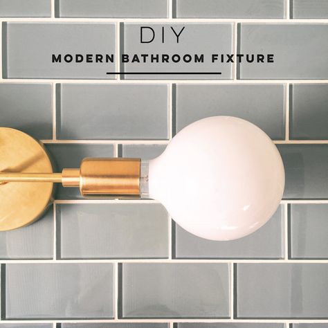 Diy Modern Bathroom, Mid Century Diy, Makeover Madness, Bathroom Lighting Diy, Top Bathroom Design, Lighting Diy, Surprise Surprise, Rental Space, Diy Shades