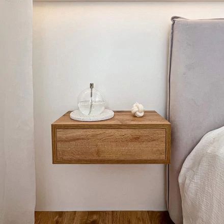 Bedside Tables - Bedroom: Modern and Functional Furniture - Mobili Fiver Bedside Table On Wall, Hanging Bedside Table, Floating Bedside Tables, Bedside Table Rustic, Wall Bedside Table, Small Wall Shelf, Rustic Bedside Table, Floating Bedside Table, Bedside Shelf