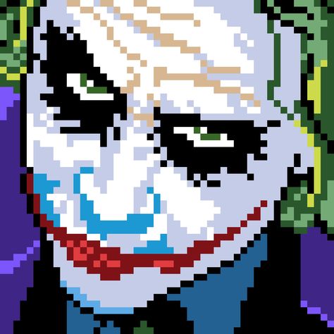 The Joker pixel art 50x50 grid Clown Pixel Art Grid, 32 Pixel Art, 50x50 Pixel Art, Pixel Art Face, 32 By 32 Pixel Art, Pixel Art 32x32 Grid, Pixel Art Hard, Face Pixel Art, 32x32 Pixel Art Grid