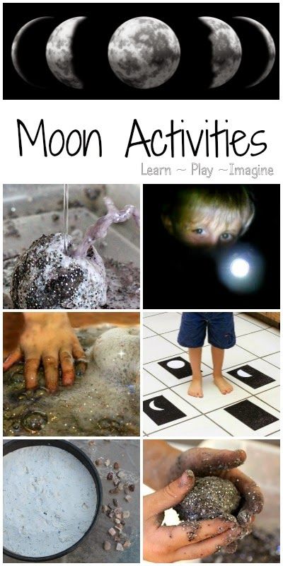 18 hands on activities to learn about the moon Moon Unit, Moon Activities, Kindergarten Homeschool Curriculum, Space Unit, Play Activity, Activities For Kindergarten, 4th Grade Science, Space Activities, Homeschool Kindergarten