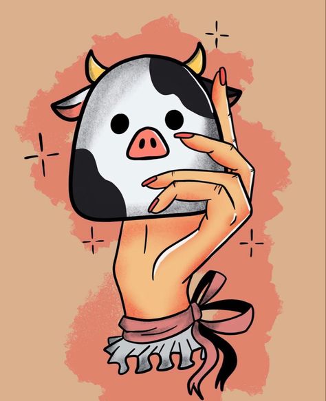 Squishmallow Tattoo Ideas, Squishmallows Tattoo, Squishmallows Aesthetic Drawing, Cow Squishmallow Painting, Squishmallows Illustration, Squishmallow Tattoo, Drawing Squishmallow, Fluffy Cows Blind Bag, Cow Wallpaper