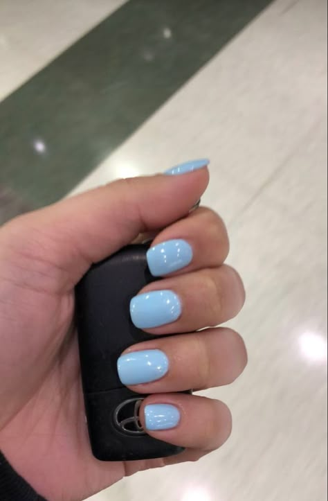 Blue Shellac Nails, Matte Nail Art Designs, Powder Blue Nails, Cool Nail Art Designs, Nail Colors For Pale Skin, Blue Nail Color, Blue Gel Nails, Matte Nail Art, Color Changing Nails