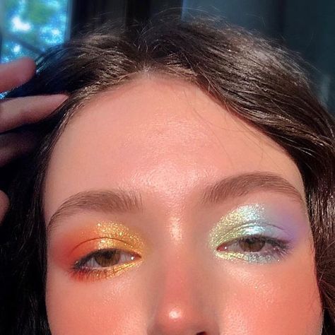 Kaleidoscope Makeup, Pride Looks, Eyelashes Magnetic, Funky Makeup, Polar Lights, Chasing Rainbows, Lavender Haze, Pride Makeup, Somewhere Over The Rainbow