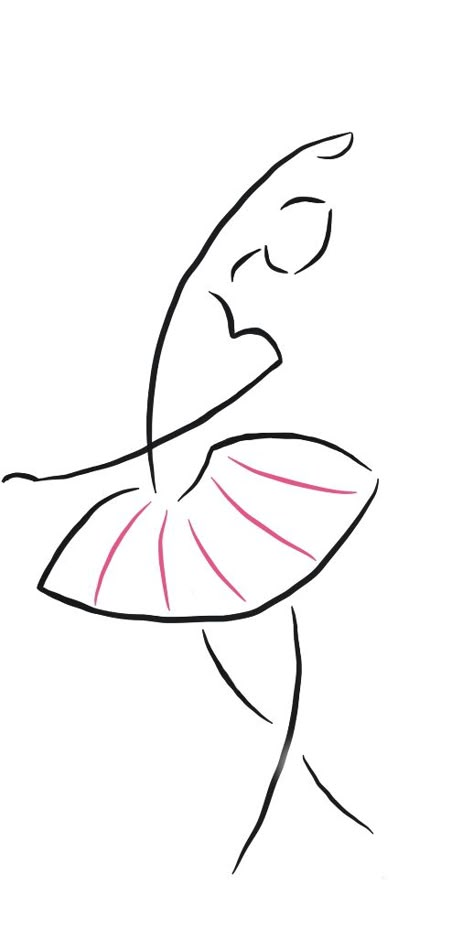 Easy Ballerina Drawing Simple, Easy Ballerina Drawing, Ballerina Drawing Simple, Ballerina Line Art, Ballerina Drawing, Wrist Tattoo Ideas, Wrist Tattoo Designs, Plant Styling, Planner Doodles