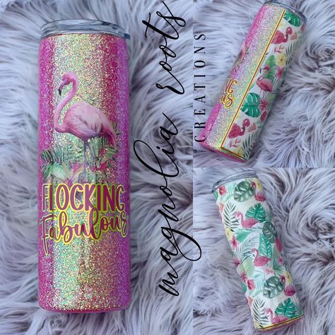 Flamingo Epoxy Tumbler, Flamingo Tumbler, Glitter Things, Tumbler Inspiration, Tumblers Designs, Epoxy Cups, Fancy Flamingo, Summer Tumbler, 2023 Art