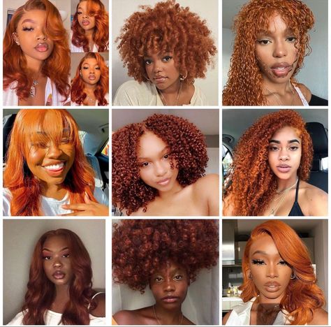 Hair Colors For 4c Hair, L’oréal Hicolor Copper, Honey Ginger Hair, Ginger Hair Black Women Dark Skin, Hicolor Copper, Ginger Hair Color On Black Women, Ginger Hair Dye Black Women, Ginger Dye, Dark Ginger Hair Black Women