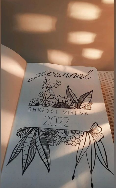 New Year Drawing Ideas 2023, Starting Page Of Sketch Book, Bullet Journal Front Page, Journal Front Page, Journal Doodling, Budget Journal, New Year's Drawings, Project Cover, Journal 2023