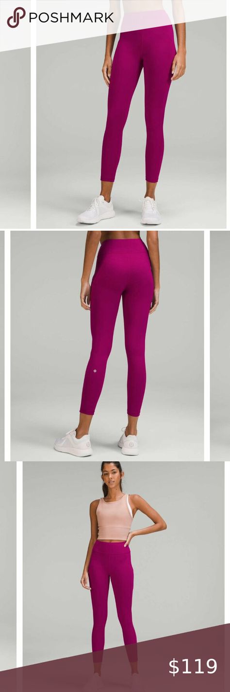 Lululemon Invigorate High-Rise Tight Legging w Pockets Magenta Purple Size 6 Pilates Exercise, Magenta Purple, Athletic Training, Pilates Workout, Intense Workout, Workout Gym, Sleek Look, Tight Leggings, In Hot