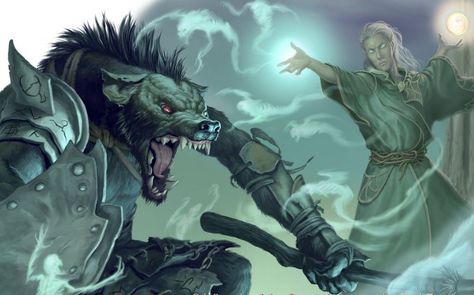 A Gnoll champion challenges - to his regret- an Elf Mage. Dnd Wizard, The Illusionist, Advanced Dungeons And Dragons, Beast Creature, Call Of Cthulhu, Roleplaying Game, The Magicians, Wizard, Dungeons And Dragons