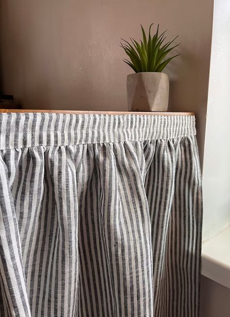 Vanity Cover With 3M Tape Fastening MAGGIE/ Ruffled Sink Skirt/ Linen Cafe Curtains / Privacy Curtain - Etsy Skirted Bathroom Sink, Under Sink Curtain Bathroom, Under Counter Curtains, Skirted Desk, Sink Curtain Skirt, Vanity Curtain, Under Sink Curtain, Kitchen Skirt, Velcro Curtains